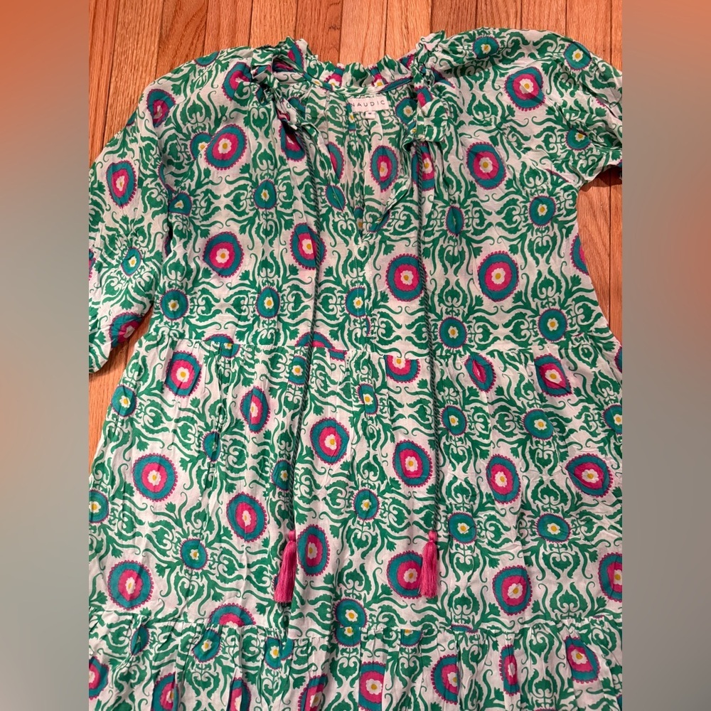 Colorful Patterned Maxi Dress Coastal Beach Cruise Tropical - Picture 3 of 6